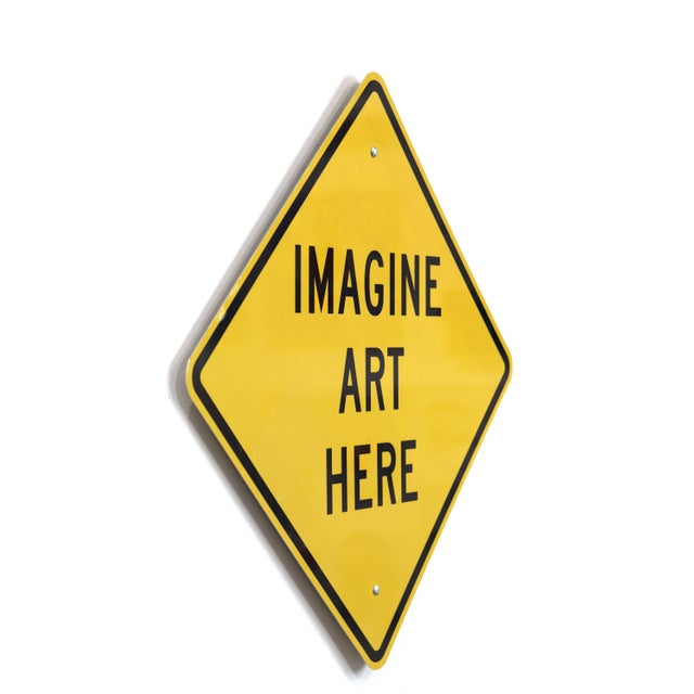 Abstract Imagine Art Here XXIV - Original Pop Art Street Sign Steel Wall Sculpture For Sale - Image 3 of 9