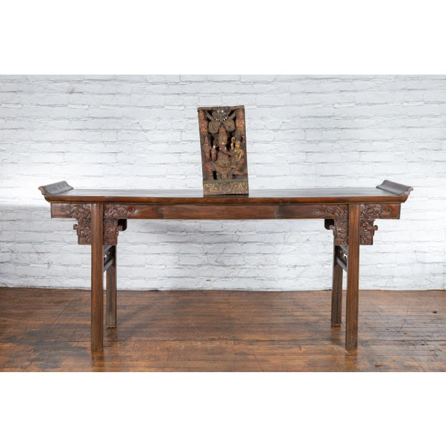 19th Century Indian Multicolor Ganesha with Consort Temple Carving For Sale - Image 10 of 12