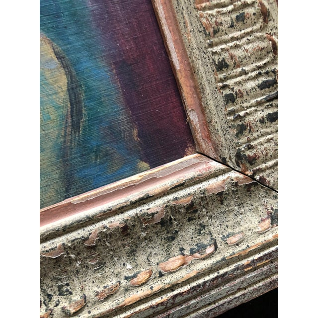 Unsigned Colorful Mid Century Modern Impressionist Painting of a Dancer at Rest For Sale In Boston - Image 6 of 12