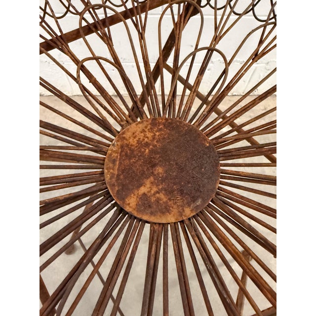 Metal Late 19th Century French Wirework Iron Scallop & Flower Garden Table For Sale - Image 7 of 10