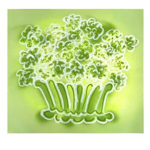 Green Flowers No 1 Contemporary Painting by Susan Havens