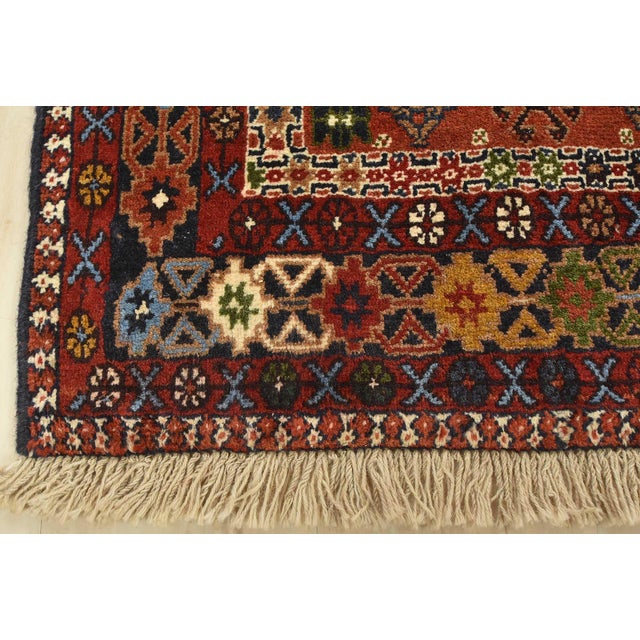 Yalameh Rug 5' X 6'6'' Multicolor Wool Vintage Tribal Hand-Knotted Carpet For Sale - Image 10 of 12