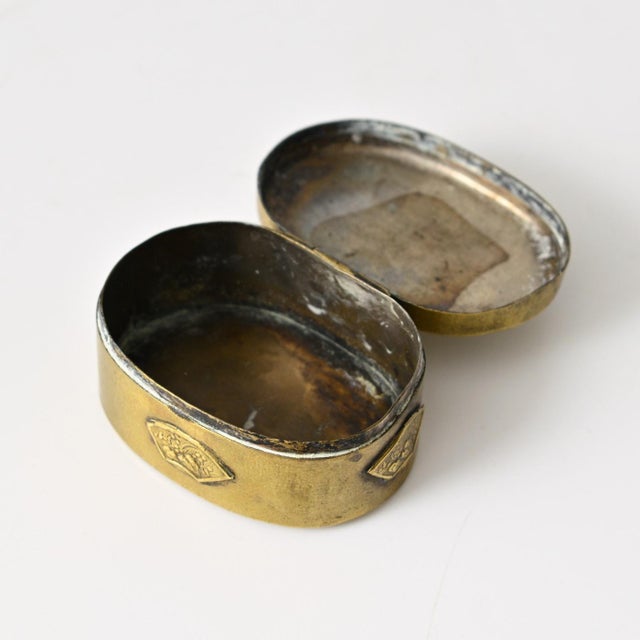 Antique Meiji Japanese Brass Pill Box, 1890s For Sale - Image 4 of 12