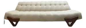 Contemporary Mid Century Modern Style White Sofa