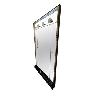 Mirror with Mosaic Border and Glass Coat Hooks, 1970s For Sale