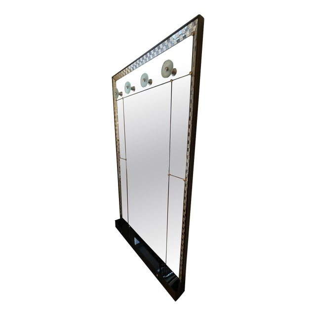 Mirror with Mosaic Border and Glass Coat Hooks, 1970s For Sale