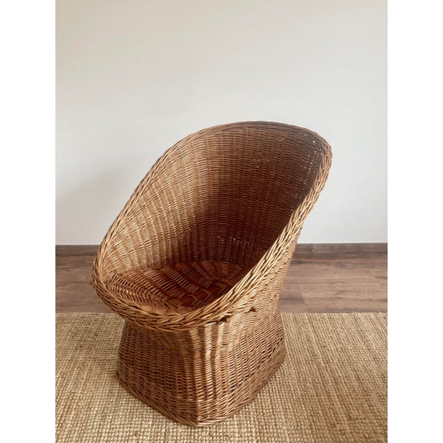 Mid-Century Sculptural French Wicker Barrel Armchairs, 1960s, Set of 2 For Sale - Image 6 of 18