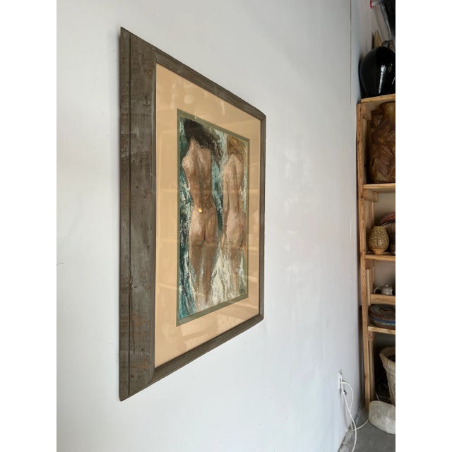 For your consideration we are presenting for sale this Original oil painting on artistic paper panel depicts two nude...