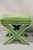 Hollywood Regency Mid 20th Century Vintage X-Base Billy Baldwin Style Green Upholstered Bench Stools - Similar Pair For Sale - Image 3 of 12