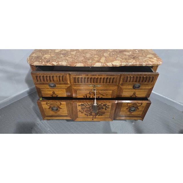 French Inlaid Commode Chest of Drawers, 1920 For Sale - Image 16 of 17