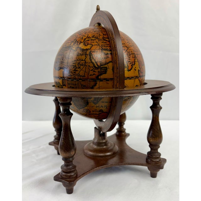 Italian Old World Zodiac Globe on Wooden Stand – Vintage Celestial Library Decor For Sale In Greensboro - Image 6 of 11