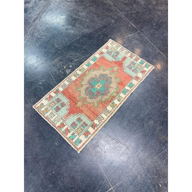 Early 21st Century Turkish Mini Rug Oriental Hand Knotted Vintage Rug 1'7" x 2'11" #17891 For Sale - Image 5 of 8