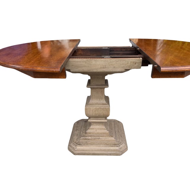 Wood Dennis & Leen for Formations Round Pedestal Dining Table For Sale - Image 7 of 7