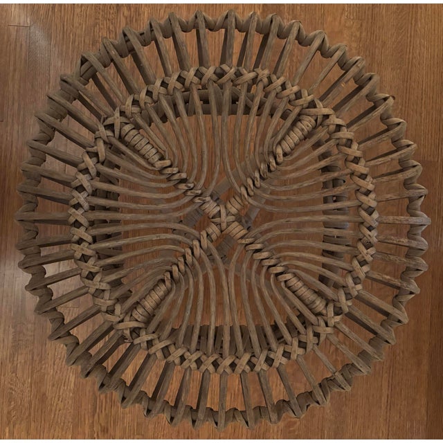 Mid-Century Modern Mid-Century Modern Attributed toFranco Albini Woven Stool For Sale - Image 3 of 5