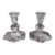 Val Saint-Lambert Signed Belgian Crystal Candlesticks, Pair, 5" Tall, Late 20th Century For Sale