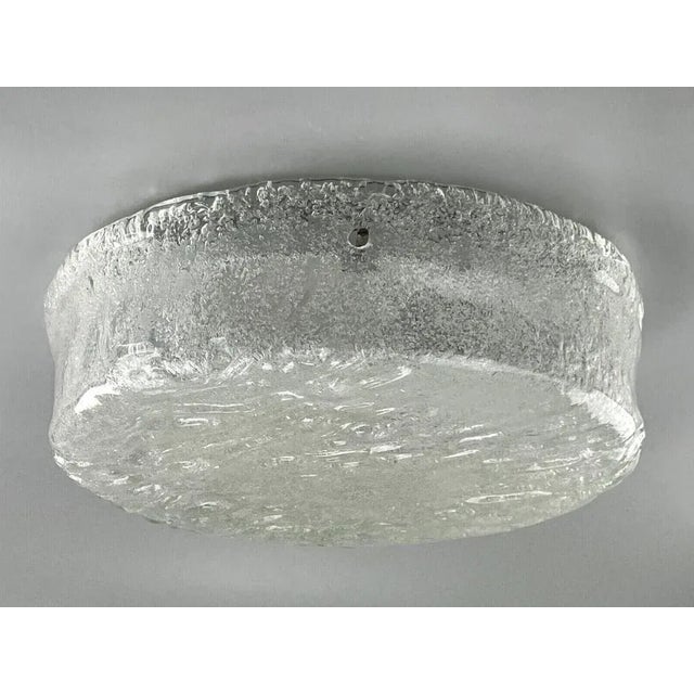 Mid-Century Modern Flush Mount in Ice Glass from Hillebrand, 1960s For Sale - Image 13 of 13