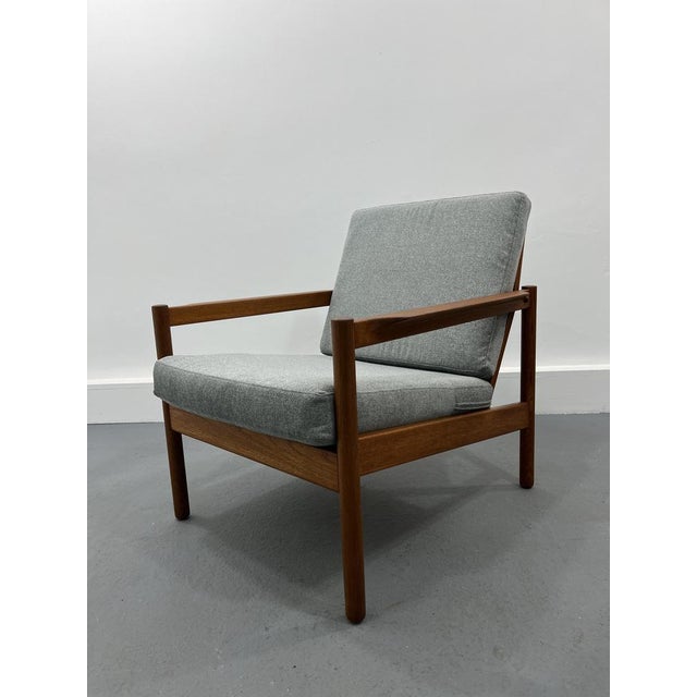 Wood Armchair by Ib Kofod-Larsen for Magnus Olesen, 1956 For Sale - Image 7 of 17