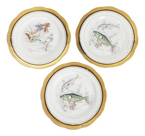 Ceramic Plates with Fish Decoration, France, 1970s, Set of 3