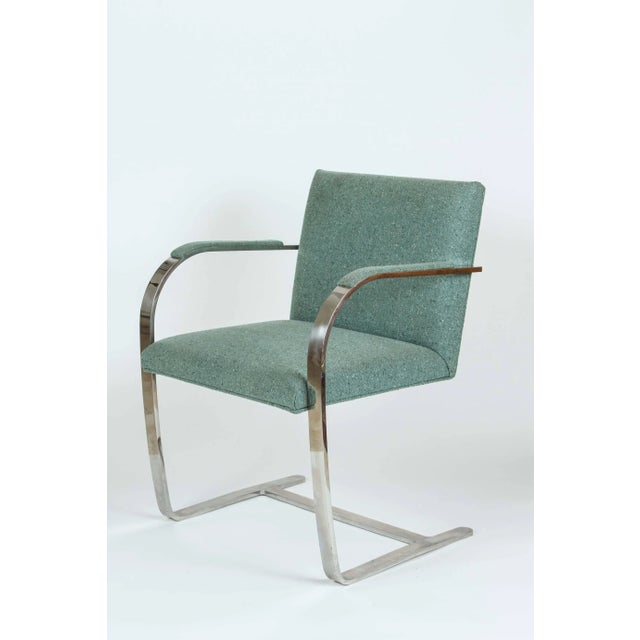 Pair of Ludwig Mies Van Der Rohe Style Brno Flat Bar Chrome Cantilever Armchairs, 1970s For Sale - Image 9 of 10
