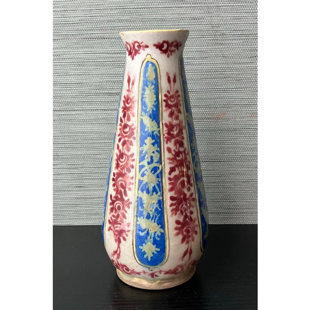 1920s Rare Antique Zoroastrians Persian Porcelain Vase, 9” Tall For Sale - Image 5 of 12