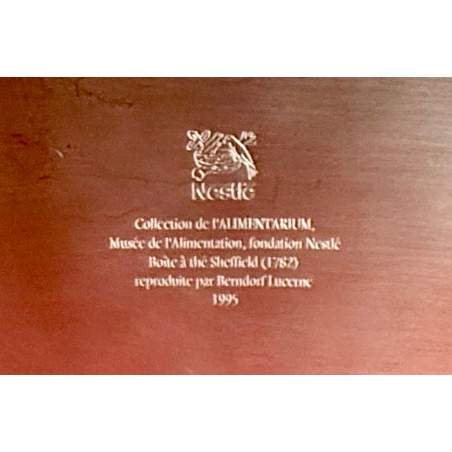 1990s Nestle Silver Plate Sheffield Tea Caddy Reproduction by Berndorf Lucerne Ag Co For Sale - Image 12 of 12