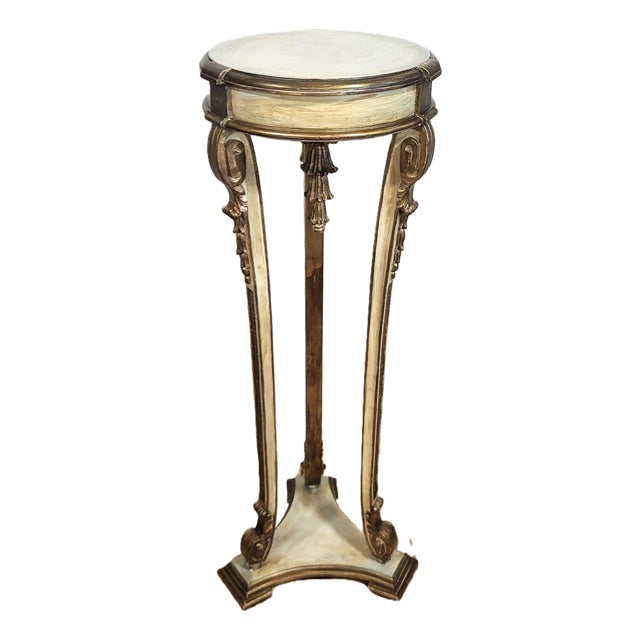 Vintage Italian 20th C Carved & Gilt Venetian Pedestal Table Fern Stand For Sale