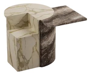 Marble Coffee Tables in Intergrated Base Structure by Antonio De Marco, Set of 2