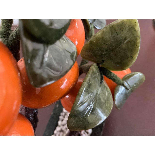 1960s Mid 20th Century Vintage Chinese Bonsai/ Jade Tree With Mandarin Orange Fruit For Sale - Image 5 of 8
