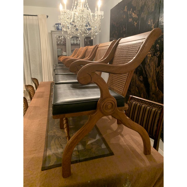Thomasville Set of 6 Mid Century Cane Back Armchairs For Sale - Image 4 of 10