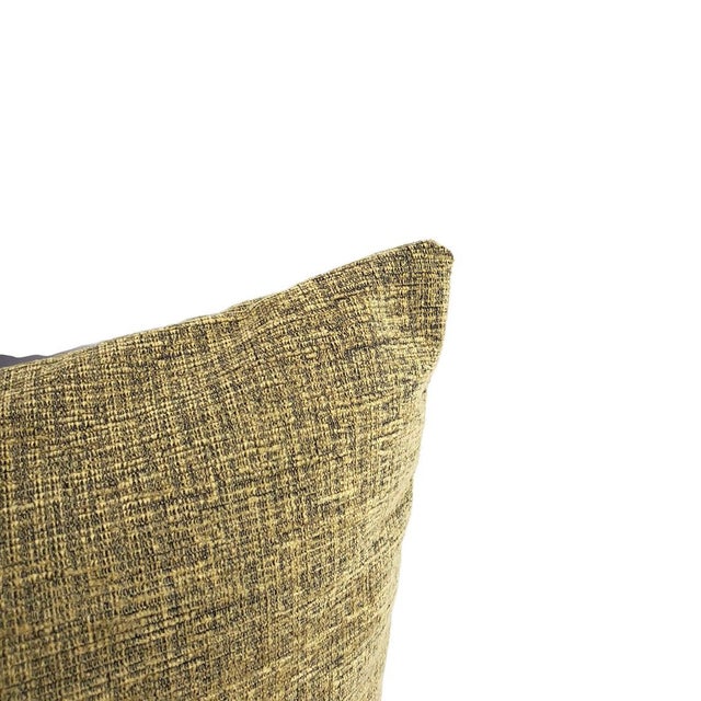 Contemporary Tan and Black Textured Chenille With Brown and Cream Greek Key Trim Pillow Cover - 20" X 20" Solid Textured Chenille Cushion Cover For Sale - Image 3 of 7