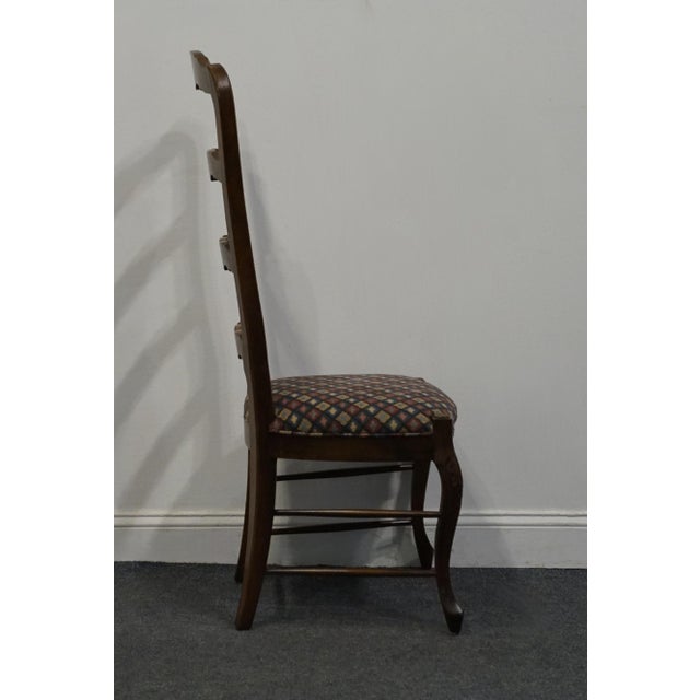 Wood Vintage Antique Solid Cherry Country French Ladderback Dining Side Chair For Sale - Image 7 of 10