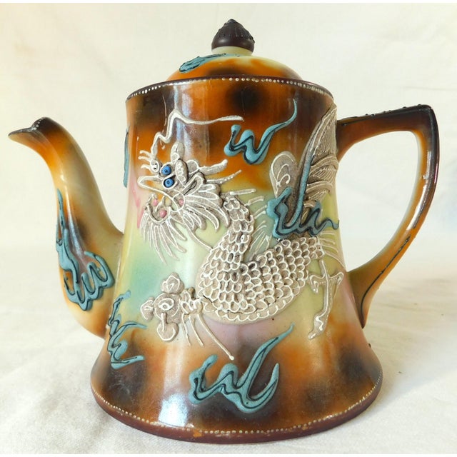 Vintage Mid-Century Japanese Moriage Dragonware Tea Set For Sale - Image 4 of 14