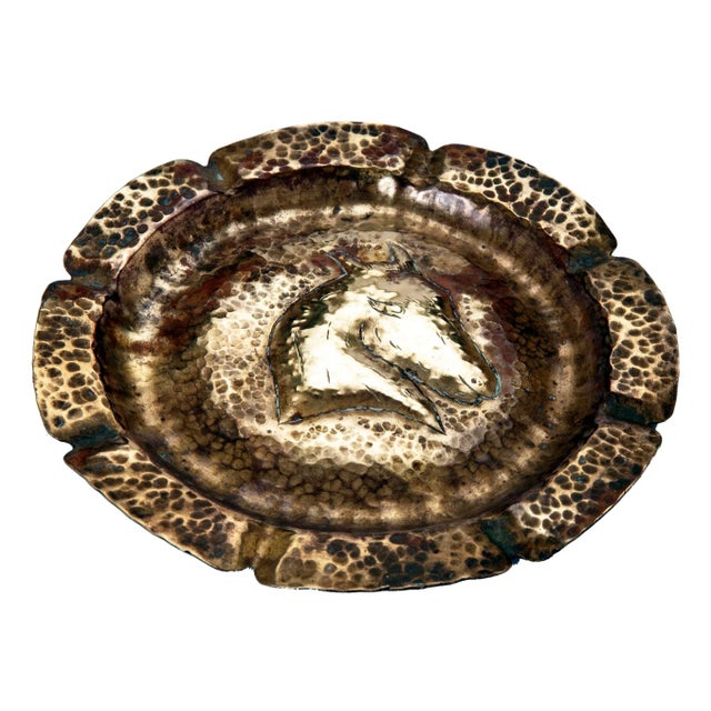 Arts & Crafts style catch all /ashtray, not signed by the artist & no makers mark, overall hammered design with a smooth...