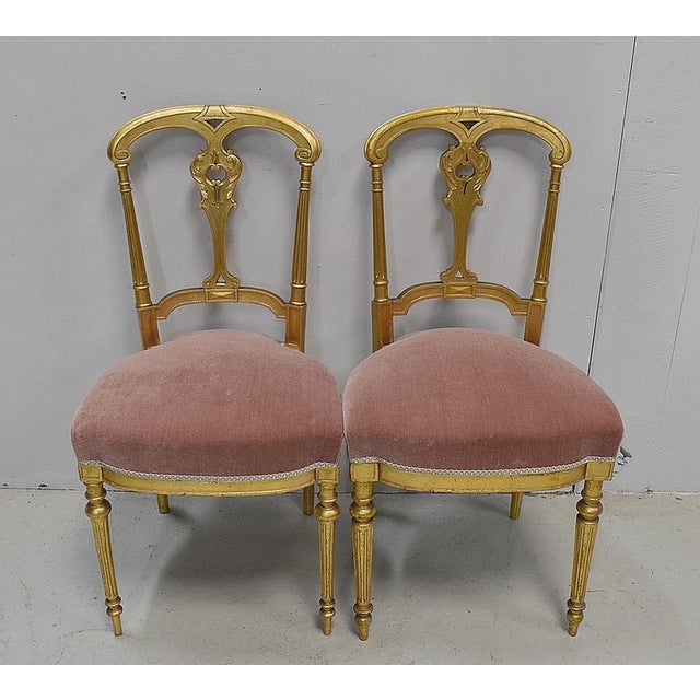 Set of Napoleon III Giltwood Chairs, Late 19th Century For Sale - Image 4 of 18