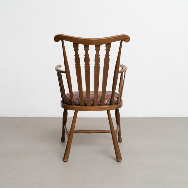 Wood Vintage English Wood Armchair, 1950s For Sale - Image 7 of 16