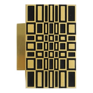 Vintage Space Age Abstract Door Handle in Brass-Plated Cast Aluminum, 1960s For Sale