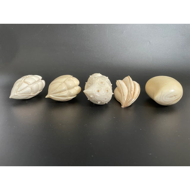Late 19th Century Antique African Carved Exotic Fruits - Set of 5 For Sale - Image 5 of 12