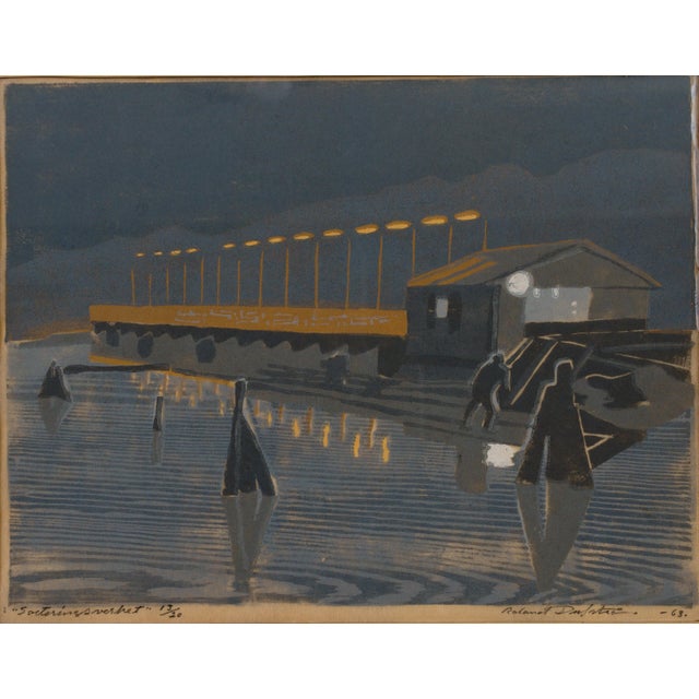 “Sorteringsverket” (“The Sorting Plant” / “The Sorting Works”) is an original colour woodcut by Swedish artist Roland...