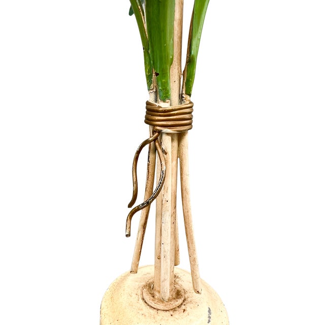 Vintage Italian-Inspired Tole Wheat Sheaf Table Lamp – Hollywood Regency / French Country For Sale In Houston - Image 6 of 11