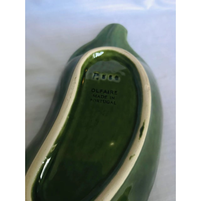 Late 20th Century Olfaire PortugalMajolica Zucchini Dish For Sale - Image 4 of 7