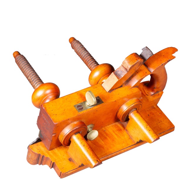 Solid Boxwood Extra Long Plow Plane C.1850 For Sale