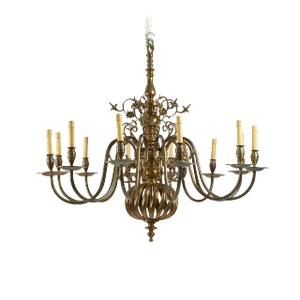 Baroque Style Brass Chandelier