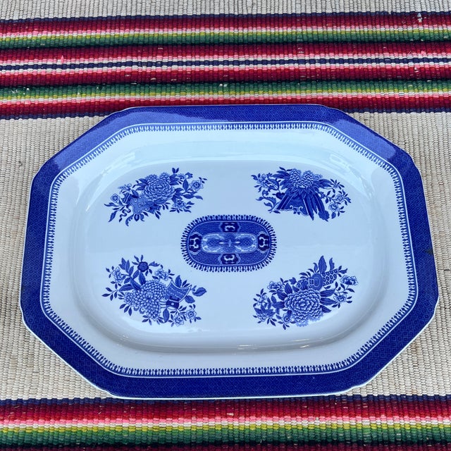 A Copeland Spode Fitzhugh Blue Platter Circa 1960’s For Sale - Image 12 of 12
