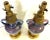Mid 20th Century Vintage Ceramic Amphora Handled Vase Lamps With Purple Floral Decoration- a Pair For Sale - Image 5 of 12