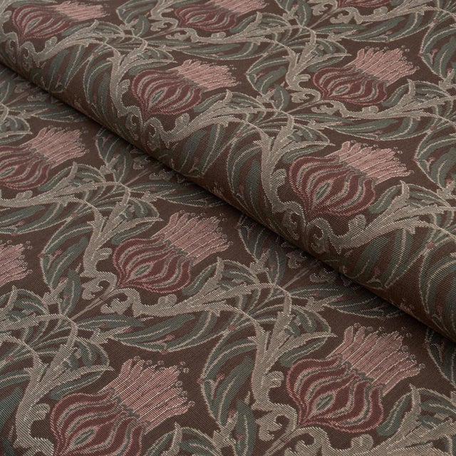 Schumacher Sample - Schumacher Rowallan Trellis Fabric In Chocolate For Sale - Image 4 of 5
