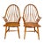 Vintage Set of 2 Slovenian Maple Continuous Arms Windsor Chairs For Sale