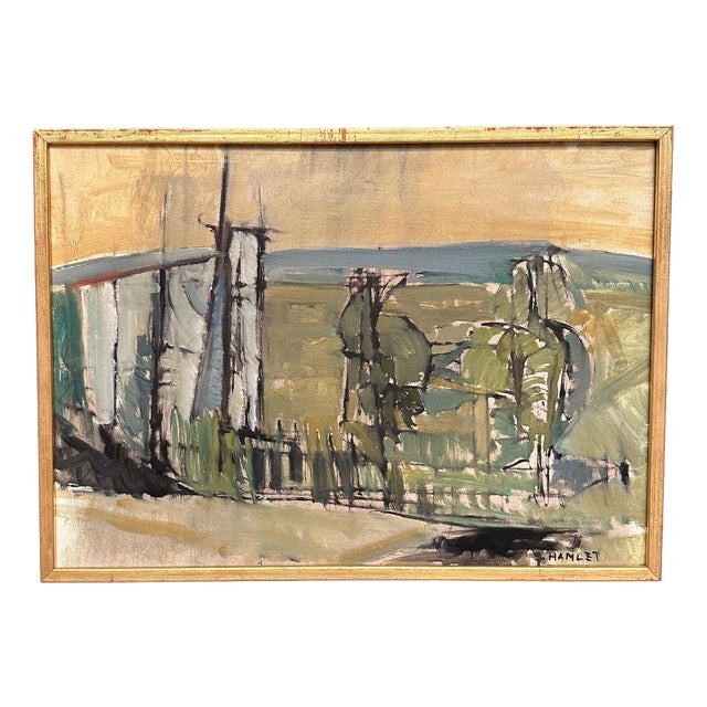 S. Hamlet, Abstract Landscape, 1960s, Oil Painting on Canvas, Framed For Sale