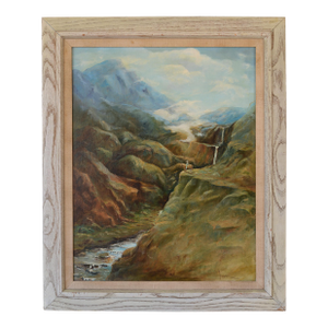 Vintage Kaye Harrer Cowboy With Nature Scene Painting