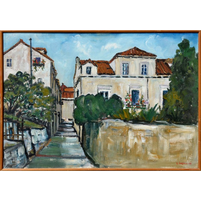 1950s Mid Century Tuscany Village Landscape For Sale - Image 5 of 5