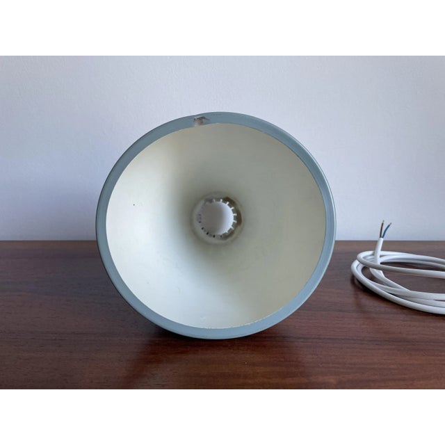 Wood Vintage Danish Retro Pigeon Blue Pendant Lamp, 1960s For Sale - Image 7 of 10